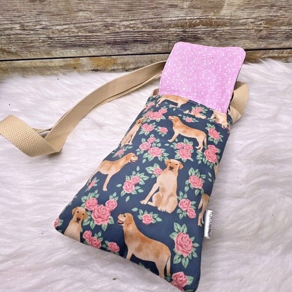 Jtaylorcrafts Floral Roses Dog Print Small Cotton Purse Shoulder Bag Crossbody - Picture 9 of 12